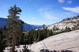 Our first day of hiking was in High Country, where we drove from our 4000 foot elevation campsite to the 8600 foot elevation Tuolumne Meadows. Along the way, we stopped at this view point.