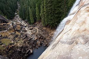 Looking down from the edge of the Vernal Fall.