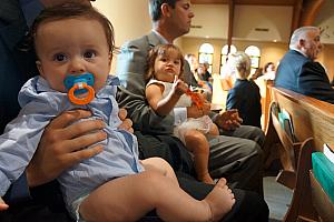 babies Jack and Claire at the wedding.