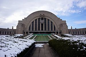 Union Terminal in the snow