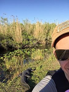 First alligator capture! And alligator selfie...SUCCESS!