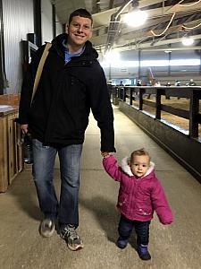 Capri with Uncle Kevin at the horse barn