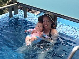 Kyleen and Kenley taking a swim