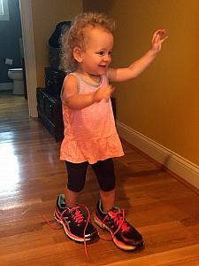 Wearing mommy's shoes