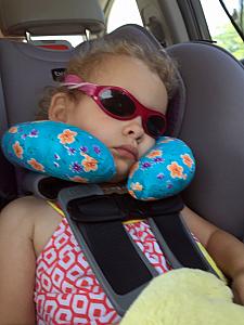 Capri slept like an angel for the entire 2+ hour drive to Harrodsburg! Thanks Aunt Gloria for the toddler travel pillow.