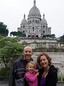 In front of the Sacre Couer Cathedral
