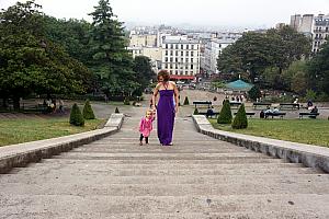 Capri and Kelly walking up the steps to the cathedral. Capri walked up something like 300 steps. Way to go little girl!
