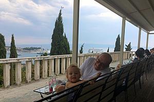 Papa and Capri enjoying the view.