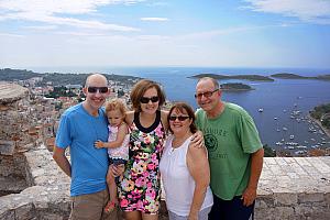 Family photo atop Hvar's fort