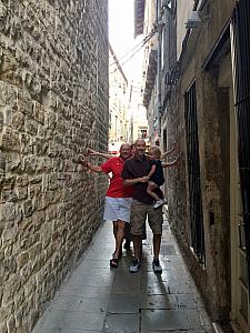 Back in Split - showing off the narrow alleys. 