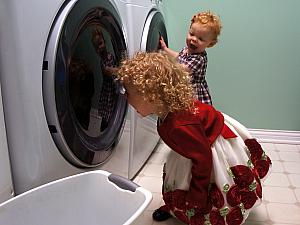 For some reason, the washer and dryer were great sources of entertainment!