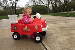 Driving the fire truck!