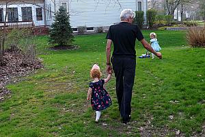Grandpa playing with the girls
