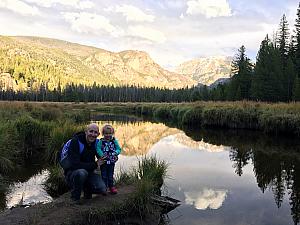 By the end of the day, we made our way to Grand Lake on the western side of Rocky Mountain National Park. This stunning view is on the Adams Falls trail just after the fall. We liked this meadow and lake view way more than the waterfall, which is what guidebooks tell you to go see!
